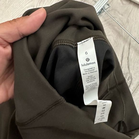 Lululemon Wunder Train High-Rise Crop 21" Dark Olive Leggings - Picture 4 of 4